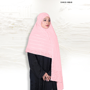 Hijab en Georgette Premium pour Femmes avec Texture Jacquard et Travail de Diamant Élégant pour un Usage Quotidien et des Occasions Spéciales - Product Image 2