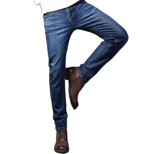 Pantalones vaqueros transpirables de hombre personalizados al por mayor de alta calidad pantalones vaqueros apilados de pierna recta de algodón con bolsillo delgados informales para hombre - Product Image 6