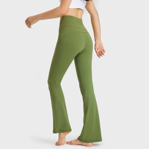 Nouveau yoga pantalon à jambes larges pantalon évasé taille haute ascenseur hanche décontracté élastique fitness pantalon - Product Image 2