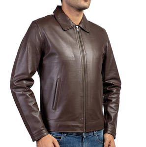 Chaqueta de Cuero Genuino para Motociclistas, Cuello Alto, Recubierta, Transpirable, de Primera Calidad, Clásica para Hombre - Product Image 5