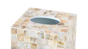 Caja de Pañuelos con Incrustaciones de Nácar Hecha a Mano para un Estilo Moderno, Caja de Servilletas Clásica con Trabajo en Nácar, Decoración Elegante para el Hogar y a Bajo Precio - Product Image 3