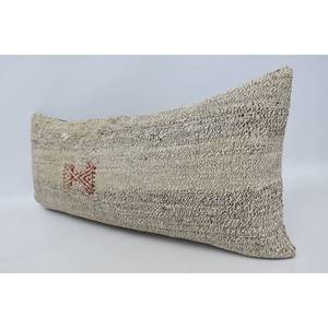 Brown Striped Wool <b>Pillow</b> 16x36 Inch Luxury Mid-Century Accent Woven Vintage Print Decorative Cushion for Home Christmas Decor - Product Image 4