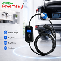 Chargeur EV portable 7kW 32A Mode 2 230Vac IP67 avec protection contre les fuites RCD, écran LCD et courant réglable pour la recharge à domicile