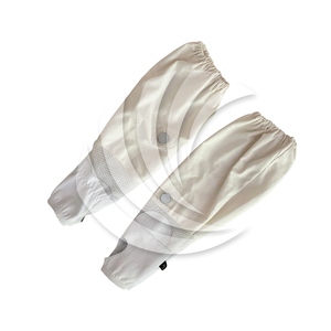 Guantes de apicultura resistentes con palmas de cuero de vaca grueso y mangas de lona extra largas para máxima protección contra picaduras - Product Image 6