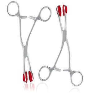 Pinza de lengua IR-3143 de acero quirúrgico de 6-1/2 pulgadas con mordaza de goma de STEEL IRISCO INDUSTRY, pinza para pezones - Product Image 5