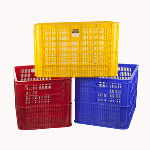 Caja de caja de HDPE portátil multifuncional Cesta de plástico duradera con diseño apilable para el almacenamiento de verduras y frutas - Product Image 1