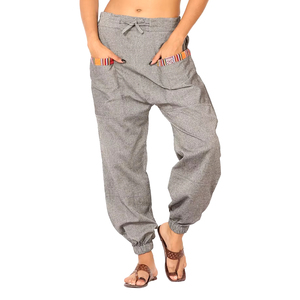 Tolva para mujer, logotipo tejido clásico, cordón, Harem recto, holgado, transpirable, plano, lona lavada, cómoda tolva de Yoga para invierno - Product Image 1