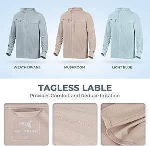 Camisas de Pesca UPF 50 Más Vendidas, Camisas Ligeras de Poliéster, Camisas de Alta Demanda, Camisas con Botones y Capucha - Product Image 5