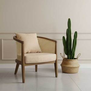 Scandinavian Design Single Sofa <b>Chair</b> with Ash Wood Frame GSD68060 - Product Image 2