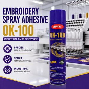 Fábrica al por mayor Tempeorary bordado Aerosol adhesivo Spray <span class=keywords><strong>pegamento</strong></span> OK-100 <span class=keywords><strong>para</strong></span> parches bordados encaje - Product Image 1