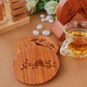 Juego de posavasos de madera modernos hechos a mano, mesa de centro de resina epoxi, ilustraciones decorativas, alfombrillas y almohadillas para Decoración de mesa - Product Image 5