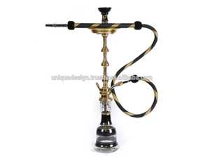 Farida Traditional Egyptian Brass Hookah Set Deep Hand Engraved Two-Level Design 6 Hookahs Per Outer Carton Glass <b>Vases</b> Luxury - Product Image 5