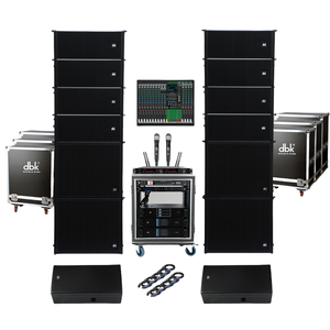 Ensemble de haut-parleurs de sonorisation Line Array double 8 pouces avec caisson de basses passif 18 pouces, système de sonorisation professionnel pour extérieur, idéal pour les églises - Product Image 1
