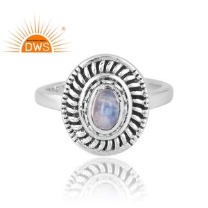 สินค้ามาใหม่แหวนพลอยสีรุ้งดวงจันทร์ธรรมชาติสีเงินสเตอร์ลิงเครื่องประดับตามต้องการของขวัญสำหรับผู้หญิงสำหรับผู้หญิง - Product Image 3