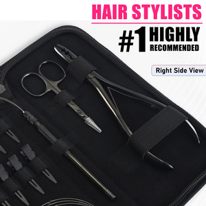 Custom Surgical Grade Hair <b>Extension</b> Tools Two Hole Plier Griper <b>Beads</b> Loop Tool Stitch Braided Sectioning Clips Curve Needle - Product Image 4