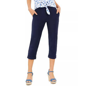 Pantalones Cortos para Mujer Michael Kors, Azules, Talla Grande, Cintura Baja, Pierna Recta, Transpirables, con Puños Arrugados, Estilo Hip Hop Cargo - Product Image 1