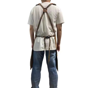 Delantal de limpieza de cocina multifunción para Chef en casa con bolsillos, Material de cuero con logotipo personalizado, ropa para hornear de tamaño adulto - Product Image 5