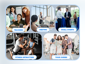 WINBRIDGE C007 Mini amplificador <span class=keywords><strong>de</strong></span> <span class=keywords><strong>voz</strong></span> inalámbrico <span class=keywords><strong>de</strong></span> plástico con micrófono <span class=keywords><strong>de</strong></span> auriculares - Product Image 5