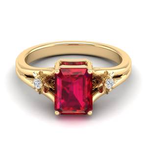 Anillo de Plata de Ley 925 de Alta Calidad REYES con Moissanita, Corte Esmeralda Brillante, Gema de Rubí de 2.5 Quilates, Joyería Fina para Regalo - Product Image 6