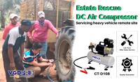 24V Haute Efficacité Imperméable Long Coefficient d'utilisation DC Sans Huile Professionnelle Klaxon D'air Portable Mini Compresseur D'air Pompe réservoir de 8 litres