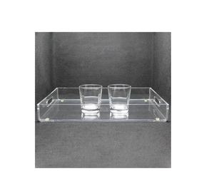 Luxury acrylic <b>tray</b> Decorative Tea Storage Food Acrylic <b>Serving</b> <b>Trays</b> <b>with</b> <b>Handles</b> morning use for sale - Product Image 4