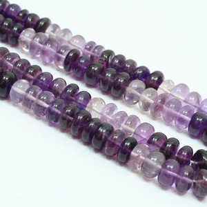 ลูกปัดพลอยอเมทิสต์ธรรมชาติทรงรอนเดลล์เรียบ สีไล่ระดับ ขนาด 9-13 มม. คุณภาพ AAA ดีเยี่ยม หายาก สำหรับทำเครื่องประดับ - Product Image 4