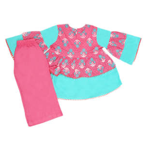 Ensemble en coton imprimé pour filles 3 pièces - Rose - Product Image 4