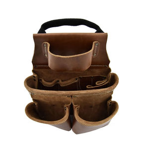 Low Price Carpenter Electrician Plumbing Split Leather Tool Pouches Leather Tool Belt Set OEM High-Capacity Waist Bag Storage - Product Image 4
