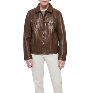 Veste en cuir de vachette tendance pour hommes avec logo personnalisé offre spéciale de veste en toile pour hommes à bas prix - Product Image 4
