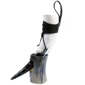 ฮอร์นดื่มสีขาวไม่เหมือนใครฮอร์นสำหรับบาร์เทนเดอร์อุปกรณ์เครื่องดื่มที่ดีที่สุดฮอร์นดื่มแบบไวกิ้ง - Product Image 1