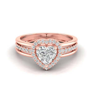 Anillo con diamante talla corazón de 1.02 quilates, color F, claridad VS, diamante cultivado en laboratorio en oro de 14 quilates para fiesta de compromiso - Product Image 2