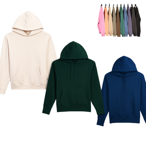 Sudadera con Capucha Personalizada de Algodón 100% Grueso y Transpirable para Hombre, Estilo Urbano, Invierno, Oversize, con Cuello Forrado, Color Liso, de Alta Calidad - Product Image 2