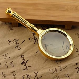 Metal Overseas Handheld Retro Brass Magnifier <b>Reading</b> Magnifying <b>Glass</b> for Book <b>Reading</b> Map Design Antique Use - Product Image 4