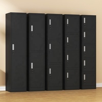 Armoire à vêtements moderne à 3 portes en métal armoire de bureau armoire d'école amovible en acier armoire de salle de bain de gymnastique armoire