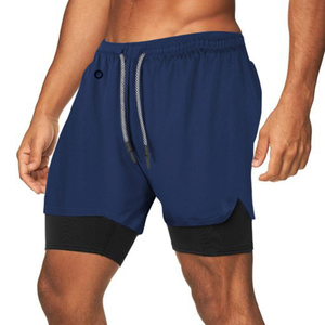 Shorts de sport pour hommes avec logo personnalisé, doublure, poches doubles, entraînement athlétique, salle de sport, entraînement, 2 en 1, pour hommes / Fournisseur en gros - Product Image 4