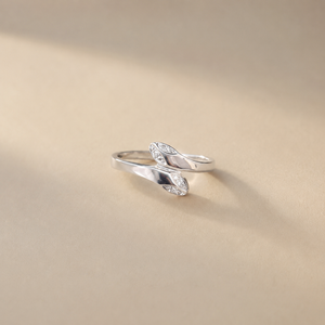 Rose Gold Plated Luna Twist <b>CZ</b> <b>Ring</b> 18k Gold Claw Inlay Romantic Christian Jewelry - Product Image 2