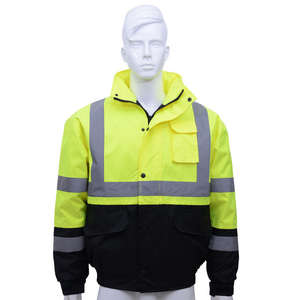 Veste de sécurité imperméable à glissière Vêtements de travail de construction Manches amovibles Vestes de travail réfléchissantes d'hiver - Product Image 2
