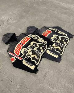 Customize Patch <b>Zip</b> <b>Up</b> <b>Hoodie</b> Fully Letter Print Patch Acid Wash Unisex <b>Hoodie</b> Casualwear DTG Printed Distress <b>Hoodie</b> 2025 - Product Image 5