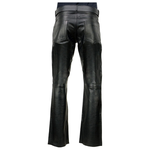 กางเกงหนังผู้ชายเอวกลางและแบบตรงกางเกงหนังใส่สบายทนทานสไตล์อเมริกันใหม่ล่าสุดดีไซน์ใหม่ล่าสุด - Product Image 2