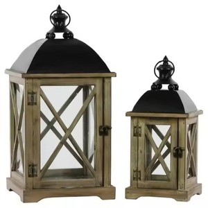 Elegant Black and <b>Gold</b> Metal Cutout Ramadan <b>Lantern</b> Tall Round Design Perfect for Christmas Decor - Product Image 2