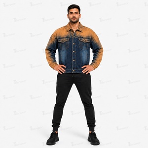 Veste en jean pour homme en gros, personnalisable avec logo, en denim de coton premium, style décontracté, coupe ajustée, mode vintage - Product Image 4