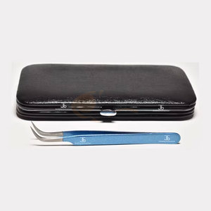 JACKBILLY pince à épiler à emballage personnalisé pince à cils bleue de haute qualité en acier inoxydable pointe en fibre Volume extension de cils - Product Image 1