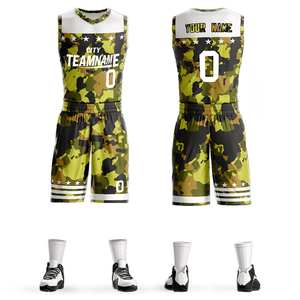 Ropa de baloncesto de camuflaje reversible para equipo de último estilo, camisetas de baloncesto de sublimación baratas, uniforme - Product Image 2