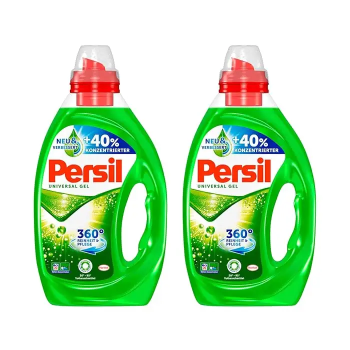 Persil 360 hoàn thành chất tẩy rửa dạng lỏng sạch-Gel phổ quát-40% tập trung hơn, 20 Tải-2 gói