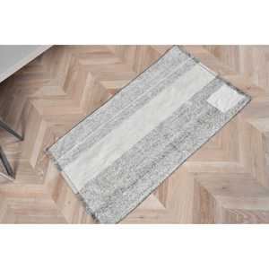 พรมตุรกีขนาด 1.8x3.1 ฟุต พรมขนาดเล็กสไตล์วินเทจ พรมสีเทาล้วน - Product Image 4