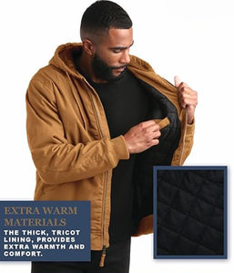 Chaquetas Acolchadas de Lona para Hombre Bass Creek Outfitters, Precio de Fábrica, Cuello Alto, Capucha, Resistentes al Viento, Mangas con Puños Acanalados, Otoño - Product Image 4