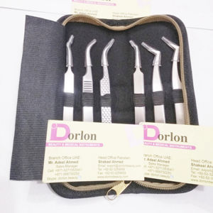 Professional <b>Eyelash</b> <b>Tweezers</b> Private Label Lash Extension <b>Tweezers</b> Stainless Steel Curved & Volume Isolation Extension <b>Tweezers</b> - Product Image 1