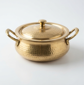 Handmade Brass Biryani Handi <b>Set</b> Lid Polished Finish Vintage Cookware <b>Pot</b> for Stovetop Cooking 1 Piece 100 Pcs MOQ Eco-Friendly - Product Image 4