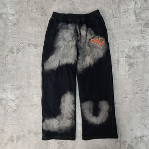 Custom Men's Heavyweight Sun Faded Conjuntos de dos piezas Lavado de ácido y apliques desgastados Parche Chándal de trabajo para los hombres - Product Image 4