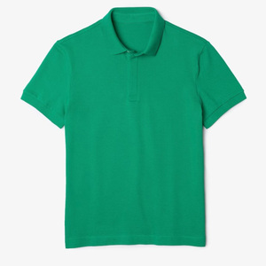 Polo de piqué de algodón elástico de menta oscura con logotipo bordado personalizado 100% estampado de seda acanalado con tapeta de botones oculta de ajuste Regular - Product Image 6